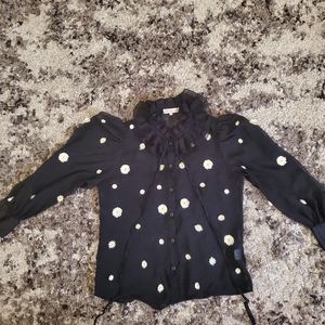 Jade & Cloud Gorgeous Sheer Black Long Button Up